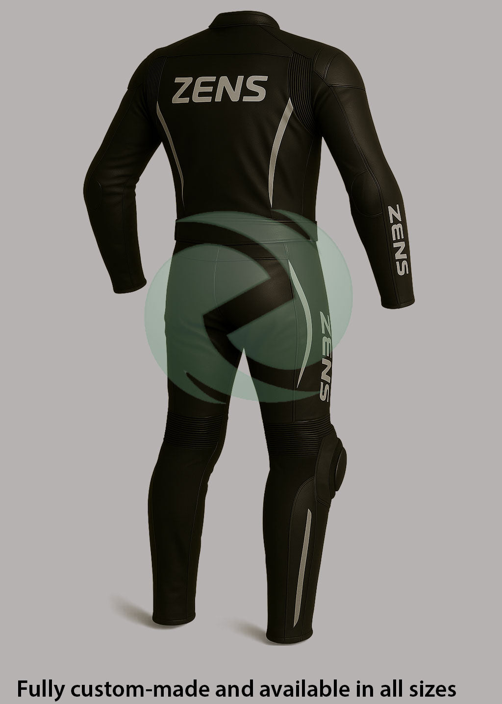 Classic Black 2-Piece Motorbike Leather Suit