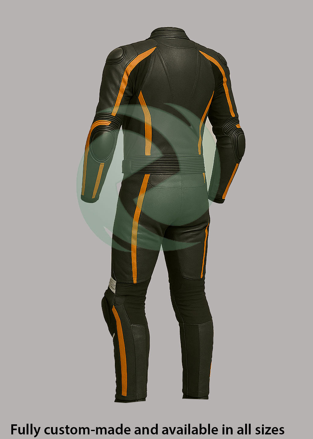 High-Viz Black & Orange 1-Piece Motorbike Race Suit