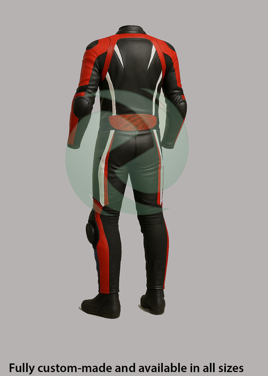 Stealth Black & Red 1-Piece Motorbike Race Suit