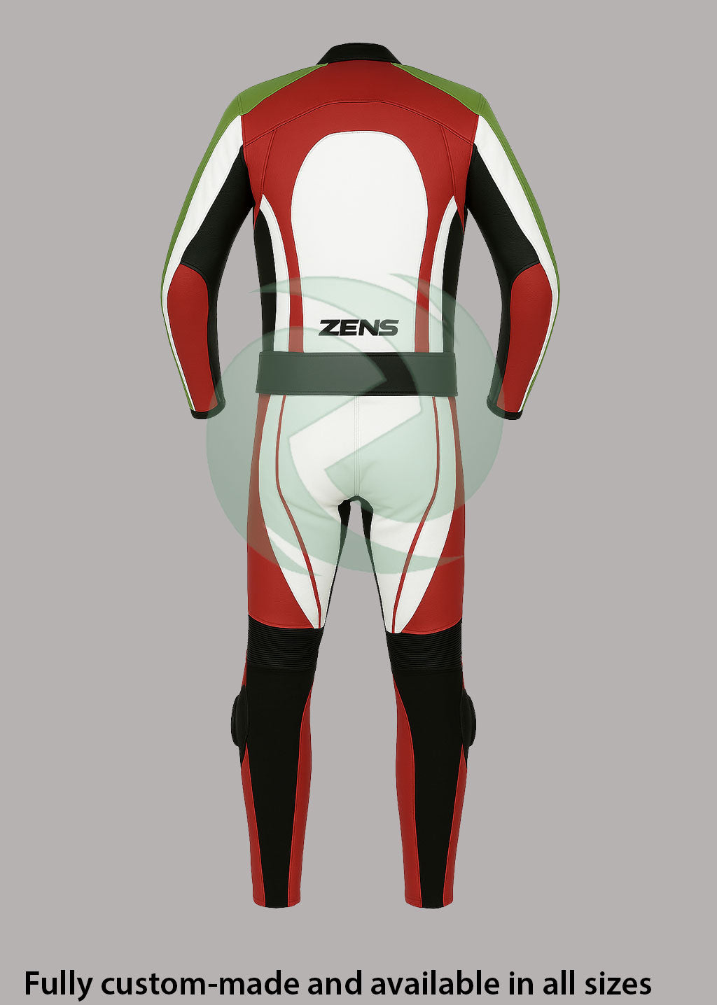High-Viz Red & Black 2-Piece Motorbike Leather Suit