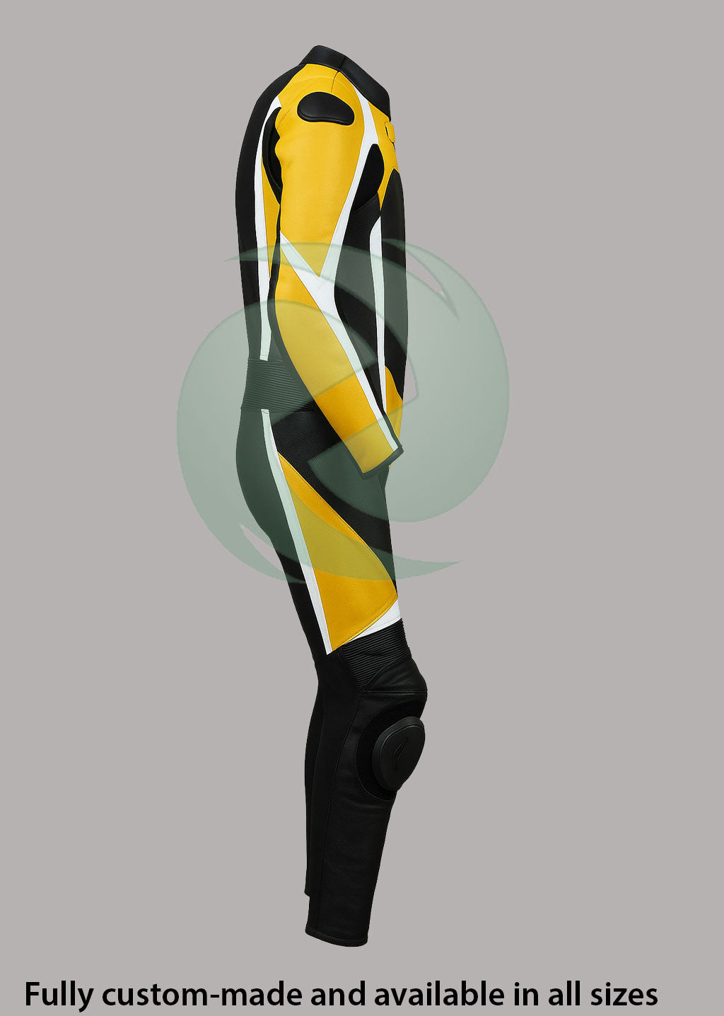 High-Viz Yellow & Black 1-Piece Motorbike Race Suit