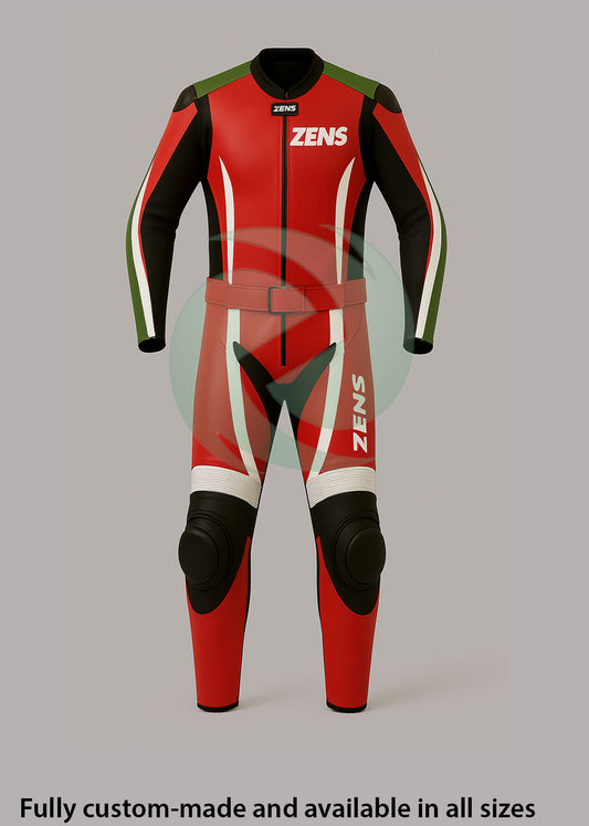 Dynamic Red & Black 2-Piece Motorbike Leather Suit