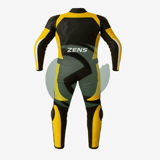 Extreme High-Viz Yellow & Black 1-Piece Motorbike Race Suit