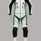 Sleek Black & White 2-Piece Motorbike Leather Suit