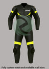 ZENS Custom Black & Yellow Motorbike Leather Suit