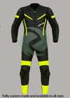 ZENS ThunderBolt Black & Yellow Custom Motorbike Leather Suit