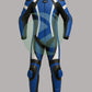 High-Viz Blue & Black 1-Piece Motorbike Race Suit