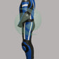 High-Viz Blue & Black 1-Piece Motorbike Race Suit