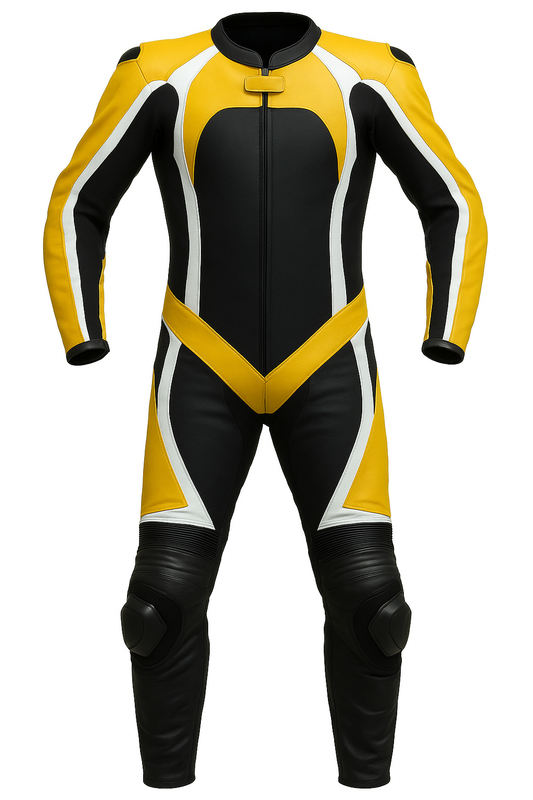 Premium Yellow & Black 1-Piece Motorbike Race Suit