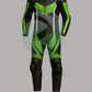 High-Viz Neon Green & Black 1-Piece Motorbike Race Suit