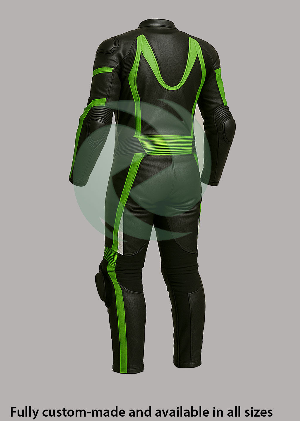 High-Viz Neon Green & Black 1-Piece Motorbike Race Suit