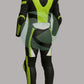 Dynamic Neon Green & Black 1-Piece Motorbike Race Suit