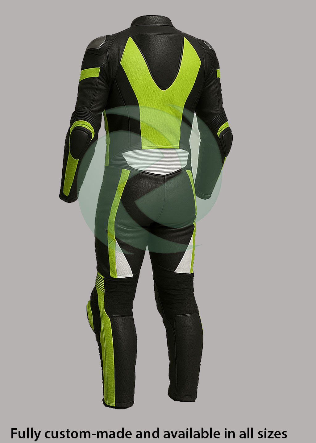 Dynamic Neon Green & Black 1-Piece Motorbike Race Suit