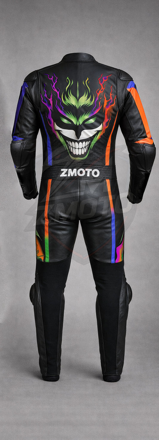 Z MOTO One-Piece Motorbike Leather Suit inspired by joker