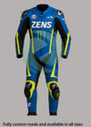 Pro-Grade Blue & Neon Yellow 1-Piece Motorbike Race Suit
