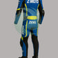 Pro-Grade Blue & Neon Yellow 1-Piece Motorbike Race Suit