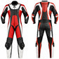 Z-MOTO Red, Black & White One-Piece Motorcycle Racing Leather Suit