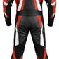 Z-MOTO Red, Black & White One-Piece Motorcycle Racing Leather Suit