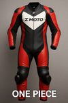 Aggressive Black, Red & White 1-Piece Motorbike Race Suit