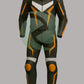 High-Viz Black & Orange 1-Piece Motorbike Race Suit