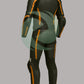 High-Viz Black & Orange 1-Piece Motorbike Race Suit