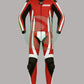 High-Viz Red & Black 2-Piece Motorbike Leather Suit