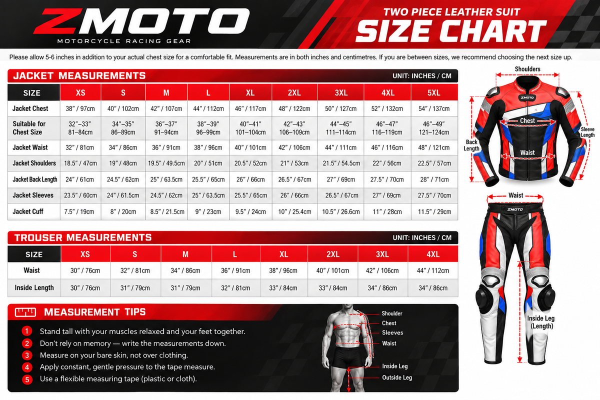 ZMOTO Fully Custom Made Motorcycle Leather Racing Suit – Made to Measure