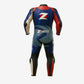 Multi-Color Blue, Red & White 1-Piece Motorbike Race Suit