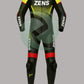 Sparco-Style Black & Neon Yellow 1-Piece Motorbike Race Suit