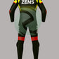 Sparco-Style Black & Neon Yellow 1-Piece Motorbike Race Suit