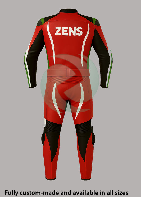 Dynamic Red & Black 2-Piece Motorbike Leather Suit
