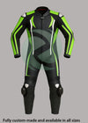Pro-Grade Neon Green & Black 1-Piece Motorbike Race Suit