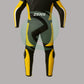 Extreme High-Viz Yellow & Black 1-Piece Motorbike Race Suit