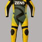 Extreme High-Viz Yellow & Black 1-Piece Motorbike Race Suit