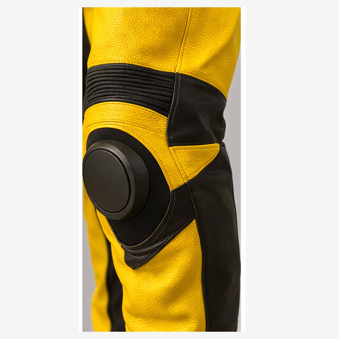 Extreme High-Viz Yellow & Black 1-Piece Motorbike Race Suit