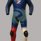 Multi-Color Blue, Red & White 1-Piece Motorbike Race Suit